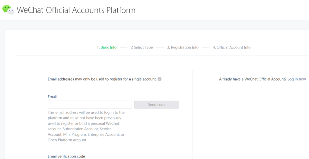 aprire account ufficiale weChat