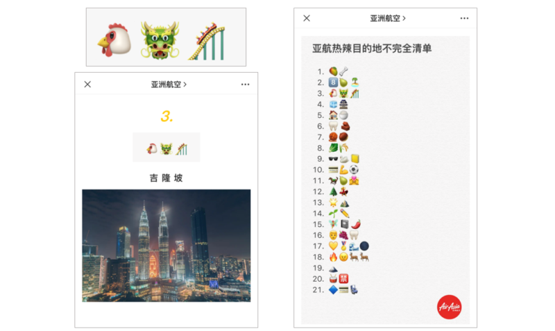 emoji social media marketing cinese